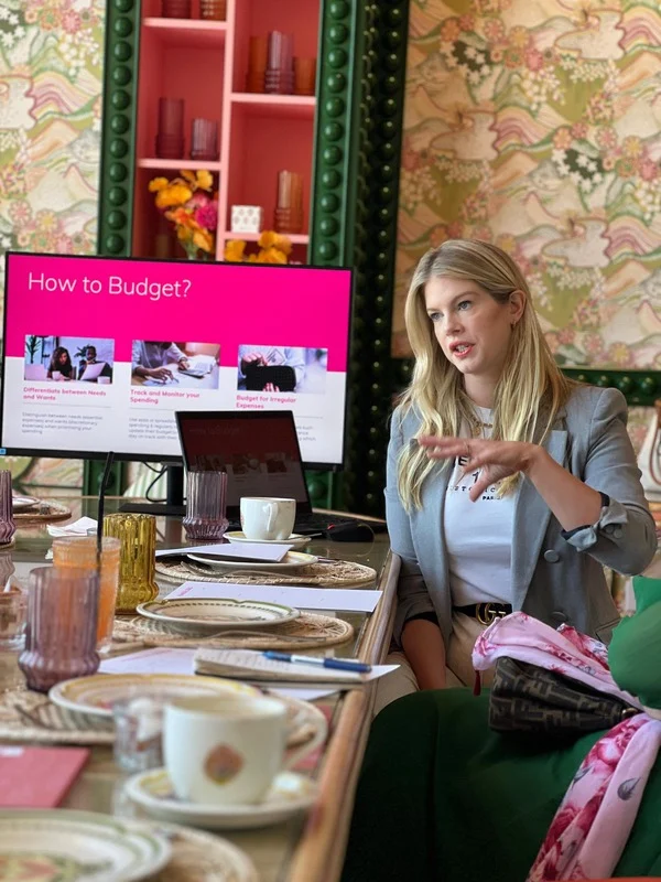Beth Clay hosting a How to Budget session at an event